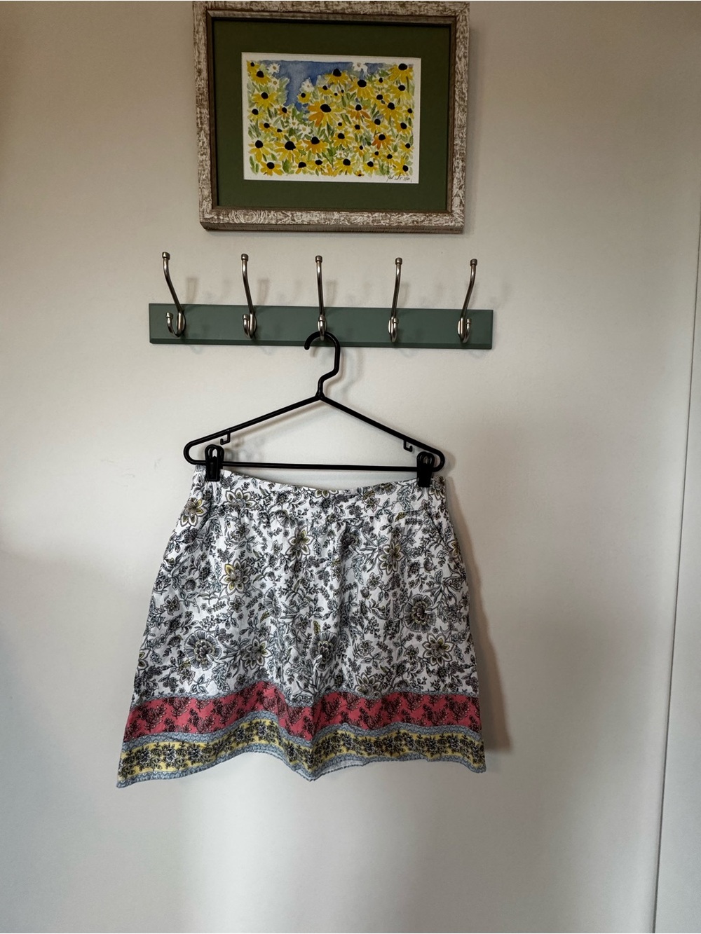 LOFT Linen Blend A-Line Boho Skirt
